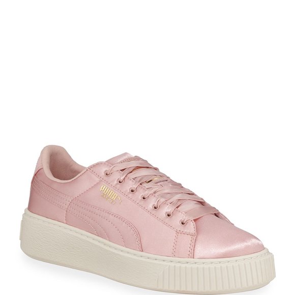 puma platform pink satin